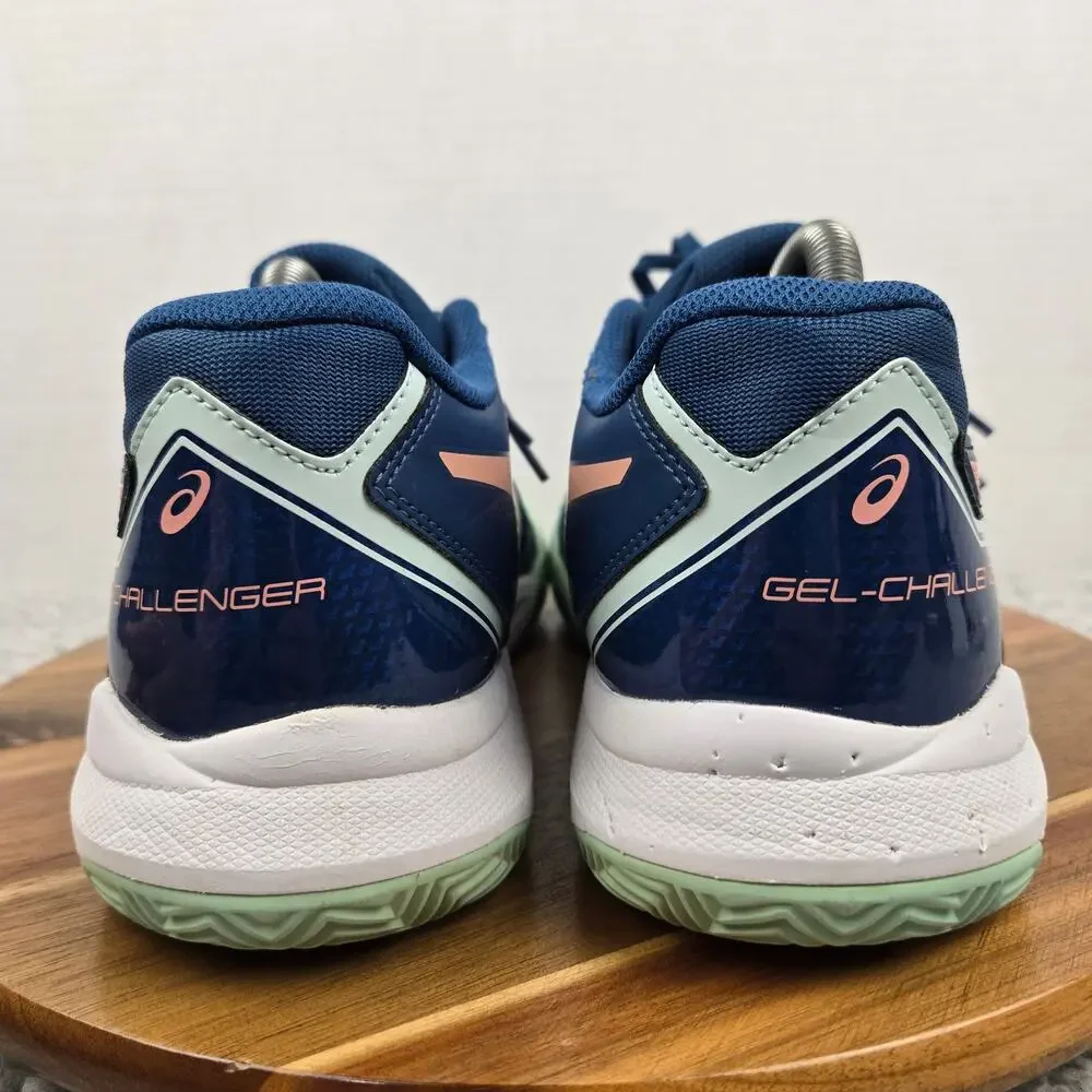 Asics Womens 10 Gel-Challenger 13 Clay Light Indigo Guava Tennis Court Shoe
